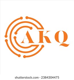 AKQ letter design.AKQ letter technology logo design on white background.AKQ Monogram logo design for entrepreneur and business.