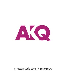 AKQ Logo. Vector Graphic Branding Letter Element. White Background