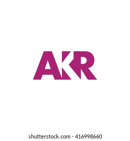 AKR Logo. Vector Graphic Branding Letter Element. White Background