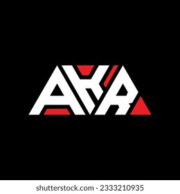 AKR triangle letter logo design with triangle shape. AKR triangle logo design monogram. AKR triangle vector logo template with red color. AKR triangular logo Simple, Elegant, and Luxurious design.