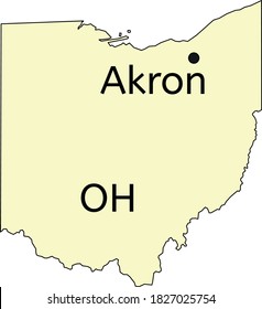 Akron City Location On Ohio Map