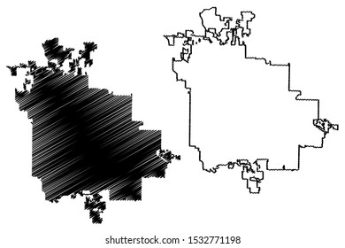 Akron City ( United States cities, United States of America, usa city) map vector illustration, scribble sketch City of Akron map