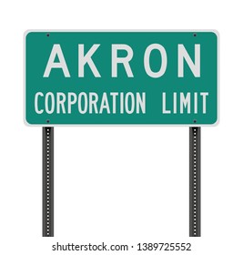 Akron Corporation Limit road sign