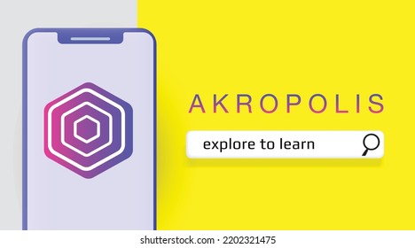 Akropolis (AKRO) Crypto currency banner and background vector illustration. 