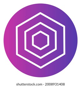 Akropolis AKRO token symbol of the DeFi project cryptocurrency logo in circle, decentralized finance coin icon isolated on white background. Vector illustration.