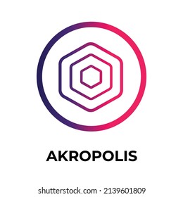 Akropolis Kryptowährung Token Symbol. AKRO Token Symbol. Kryptowährungs-Vektorsymbol. Flache Vektorgrafik - Vektorgrafik