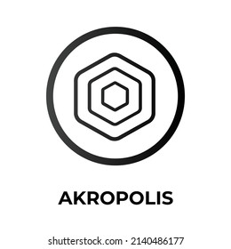 Akropolis Kryptowährung Token Symbol. AKRO Token Symbol. Kryptowährungs-Vektorsymbol. Flache Vektorgrafik - Vektorgrafik