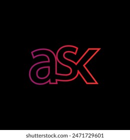 AKS letters linked and A S K logo design vector