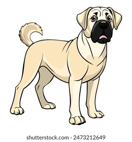 Aksaray Malaklisi dog vector illustration isolated on white background in cartoon style.