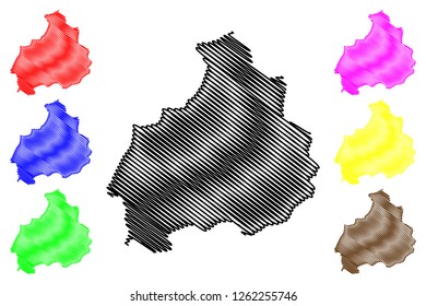 Aksaray (Provinces of the Republic of Turkey) map vector illustration, scribble sketch Aksaray ili map