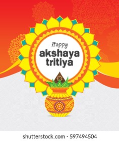 Akshaya Tritiya Background Template with Mangal Kalash