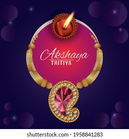 Akshaya tritiya celebration illustration , festival of india jewellery promotion greeting card