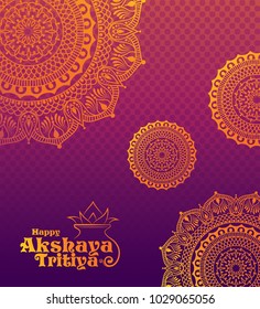 Akshaya Tritiya Festival Background with Decorative Round Floral Ornaments