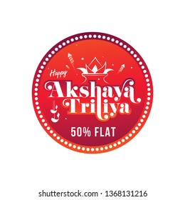 Akshaya Tritiya Festival Offer Sticker, Label Design Vector Illustration