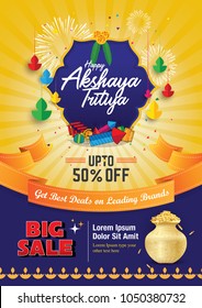 Akshaya Tritiya Festival Sale Poster Flyer Design Layout Template A4 Size