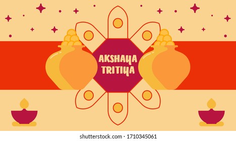Akshaya tritiya flat illustration vector