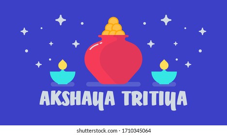 Akshaya tritiya flat illustration vector