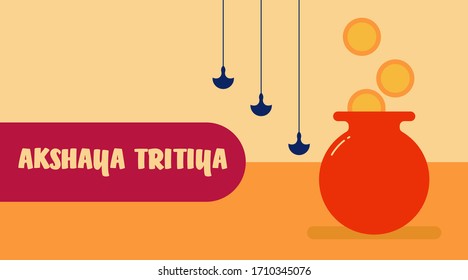 Akshaya tritiya flat illustration vector