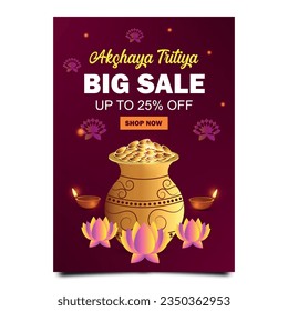Akshaya Tritiya illustration vertical sale banner