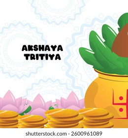 Akshaya tritiya indian holiday, vector cartoon illustration