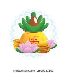 Akshaya tritiya indian holiday, vector cartoon illustration