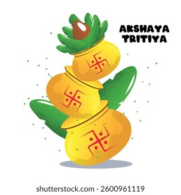 Akshaya tritiya indian holiday, vector cartoon illustration