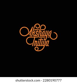 Akshaya Tritiya Typography  isolated on background. Good wishes on an annual spring time festival of the Hindus called Akshay Tritiya in India.