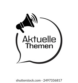 aktuelle themen sign on white background