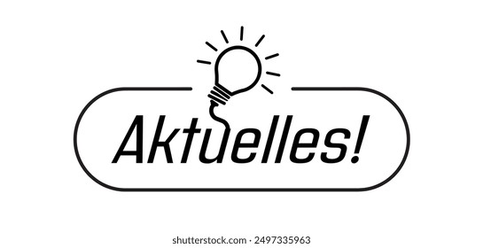 Aktuelles! sign on white background