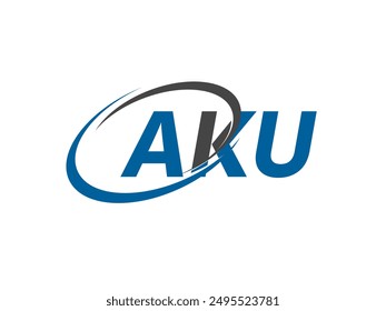 AKU letter creative modern elegant swoosh logo design