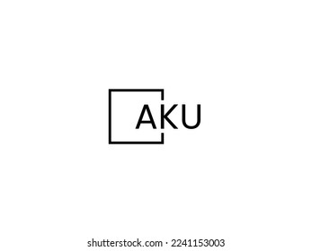 Letra AKU Ilustración del vector de diseño del logotipo inicial