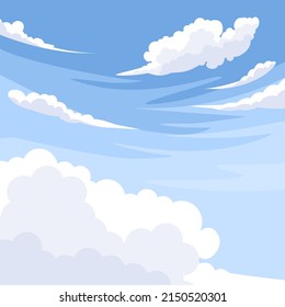 aku Vector illustration, blue sky with white clouds, as background or banner image, International Day of Clean Air for Blue Skies.
