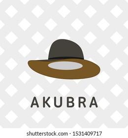 akubra local australian hat flat vector design