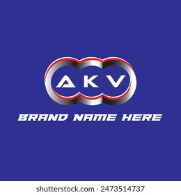 AKV letter logo vector unique attractive creative modern initial design white color on blue color background AKV letter logo icon design
