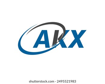 AKX letra creativa moderna elegante swoosh logo diseño