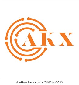 AKX letter design.AKX letter technology logo design on white background.AKX Monogram logo design for entrepreneur and business.
