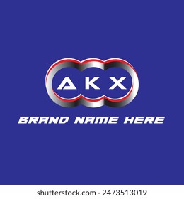 AKX-Buchstabenlogo-Vektorgrafik Einzigartig Attraktiv Modern Initial Design Weiß Farbe auf blauem Hintergrund AKX-Buchstabenlogo-Icon-Design

