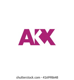 AKX Logo. Vector Graphic Branding Letter Element. White Background