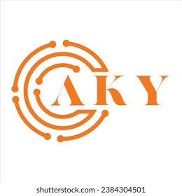AKY letter design.AKY letter technology logo design on white background.AKY Monogram logo design for entrepreneur and business.