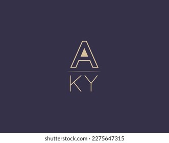 diseño del logotipo de la letra AKY imágenes vectoriales minimalistas modernas