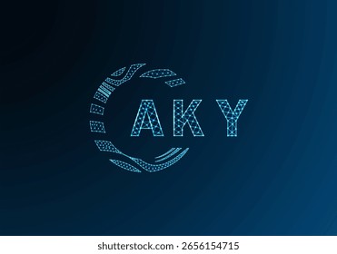 AKY low poly letter logo vector design. AKY lower poly logo design. AKY unique low poly logo design.