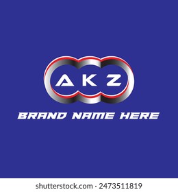 AKZ letter logo vector unique attractive creative modern initial design white color on blue color background AKZ letter logo icon design
