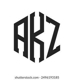 AKZ Logo Design. Anfangsbuchstabe AKZ Monogramm Logo mit Hexagon-Form