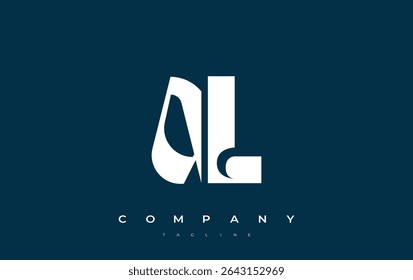 AL Abstract Geometric Logo Design. Modern and elegant logo design with simplistic typography elements, showcasing branding excellence.