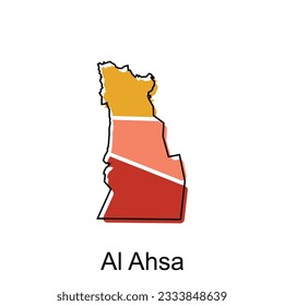 Al Ahsa map. vector map of Saudi Arabia capital Country colorful design, illustration design template on white background