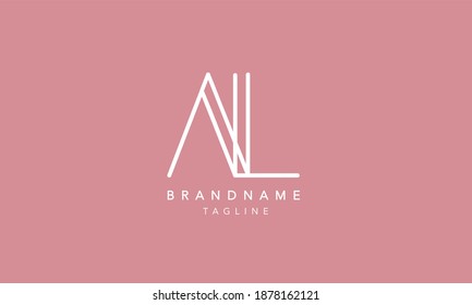Letra inicial del alfabeto AL Icono de monograma ilustración vectorial del logotipo
