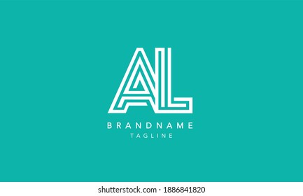 AL Alphabet initial Letter Monogram Icon Logo vector illustration