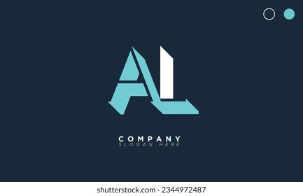 Letras AL Alphabet Iniciales Logotipo Monograma LA, A y L