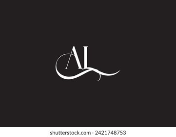 Letras AL Alphabet Iniciales Logotipo Monograma LA, A y L