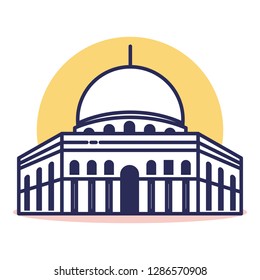 Al Aqsa Icon - Travel and Destination with Outline Style